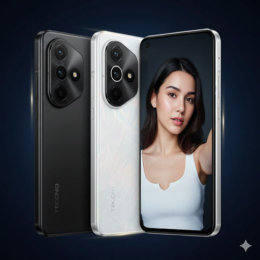 Ilustrasi ponsel Tecno Camon 20 (Gemini AI)